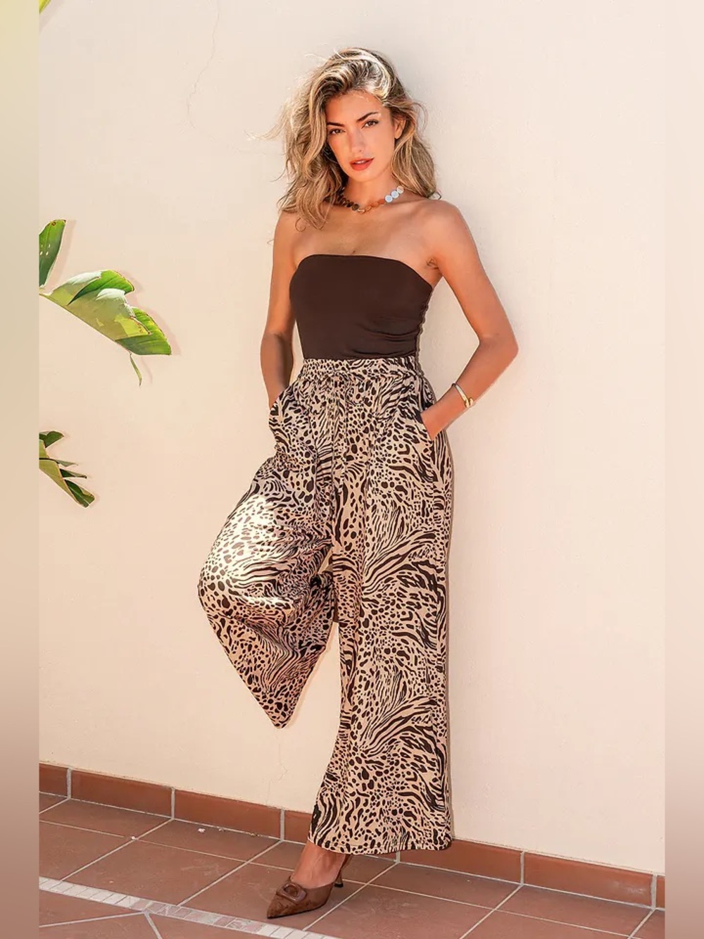 Animal print jumpsuit